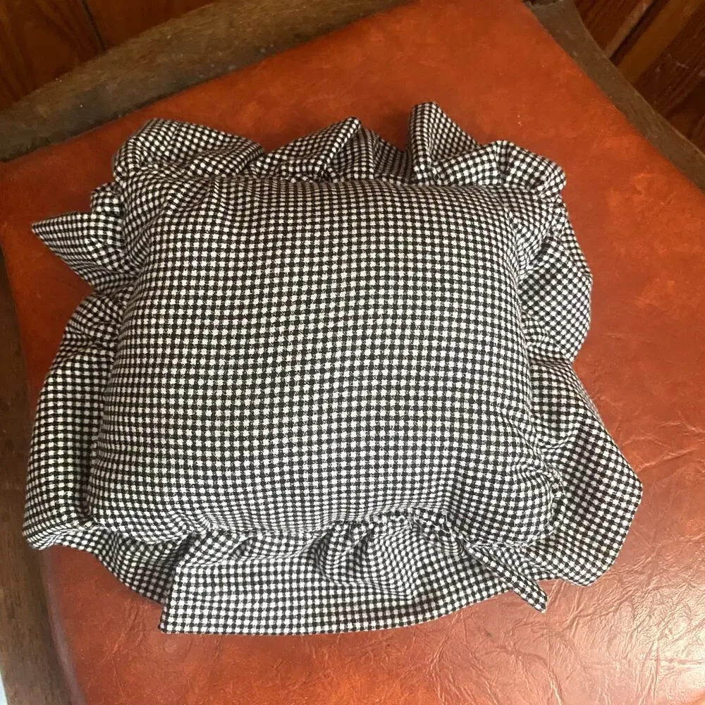 Sips Tea Meme embroidered Mini Ruffled Pillow